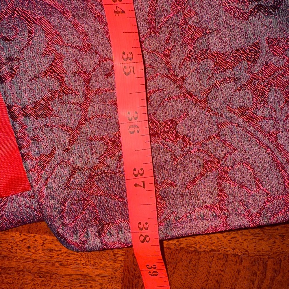 Anne Klein Burgundy & Black Jacquard Brocade Coat – Size 6 - Picture 15 of 15